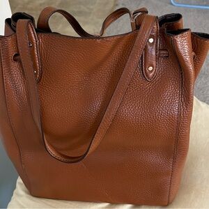 Elegant Brown Leather Tote Bag